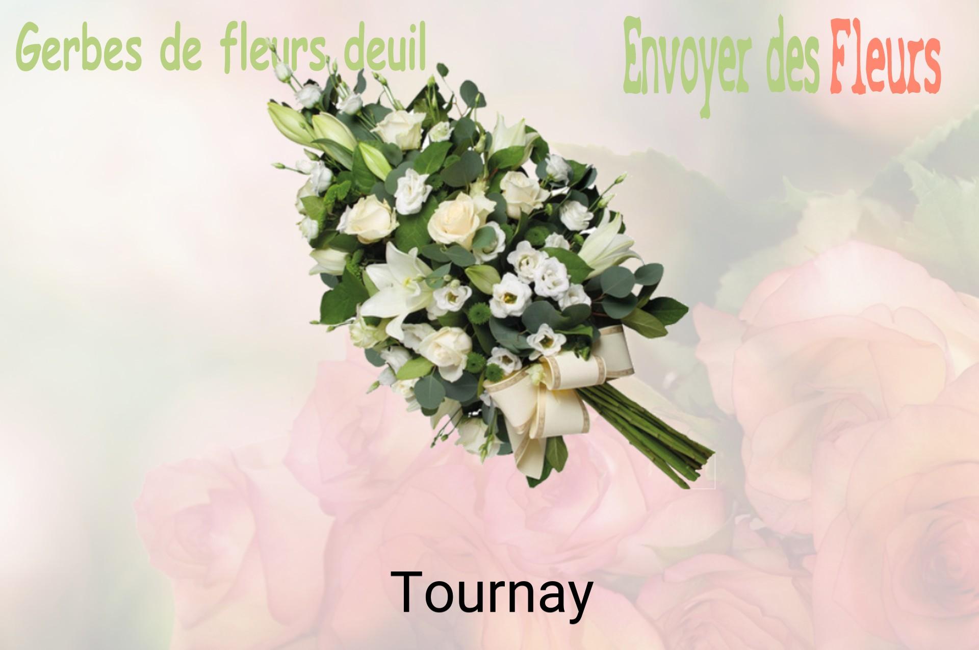 Gerbe de fleurs de deuil livrée à Tournay
